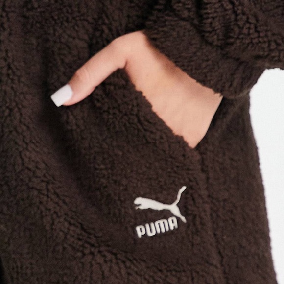 PUMA Women’s Sherpa Sweatpants Teddy Brown - Picture 6 of 8